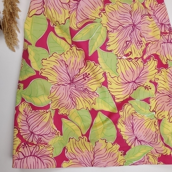 Lilly Pulitzer Pink Green Yellow Strapless Dress 6 - Picture 3 of 16